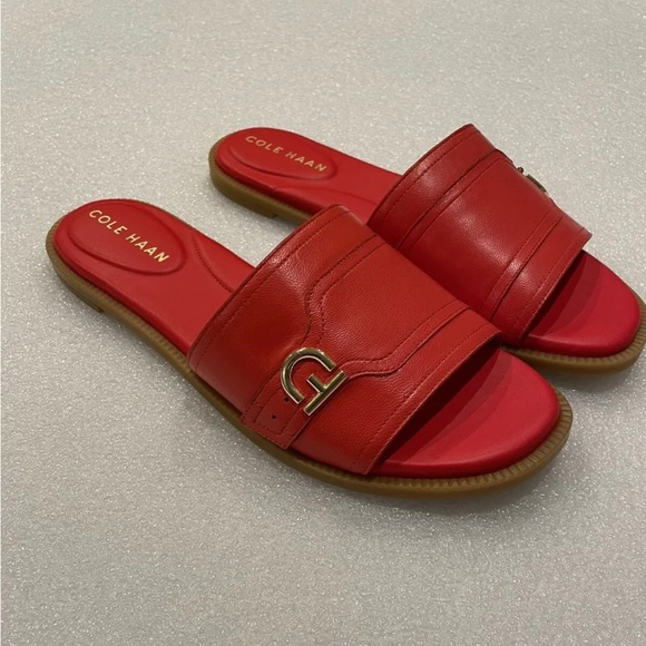 Cole Haan Shoes - COLE HAAN Women’s Buckle Detail Slide Sandal -Red/Orange Sz 7 MSRP $149
